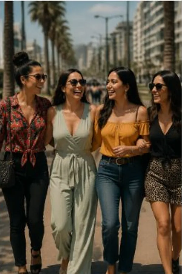 Imagen referencial de cuatro amigas peruanas en Miraflores